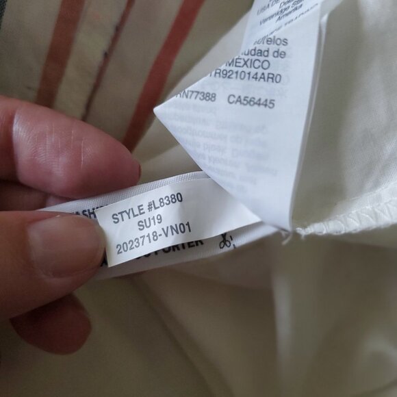 Madewell Cotton Blend Stripped Button Down the Side Skirt Size 4 - Picture 14 of 16